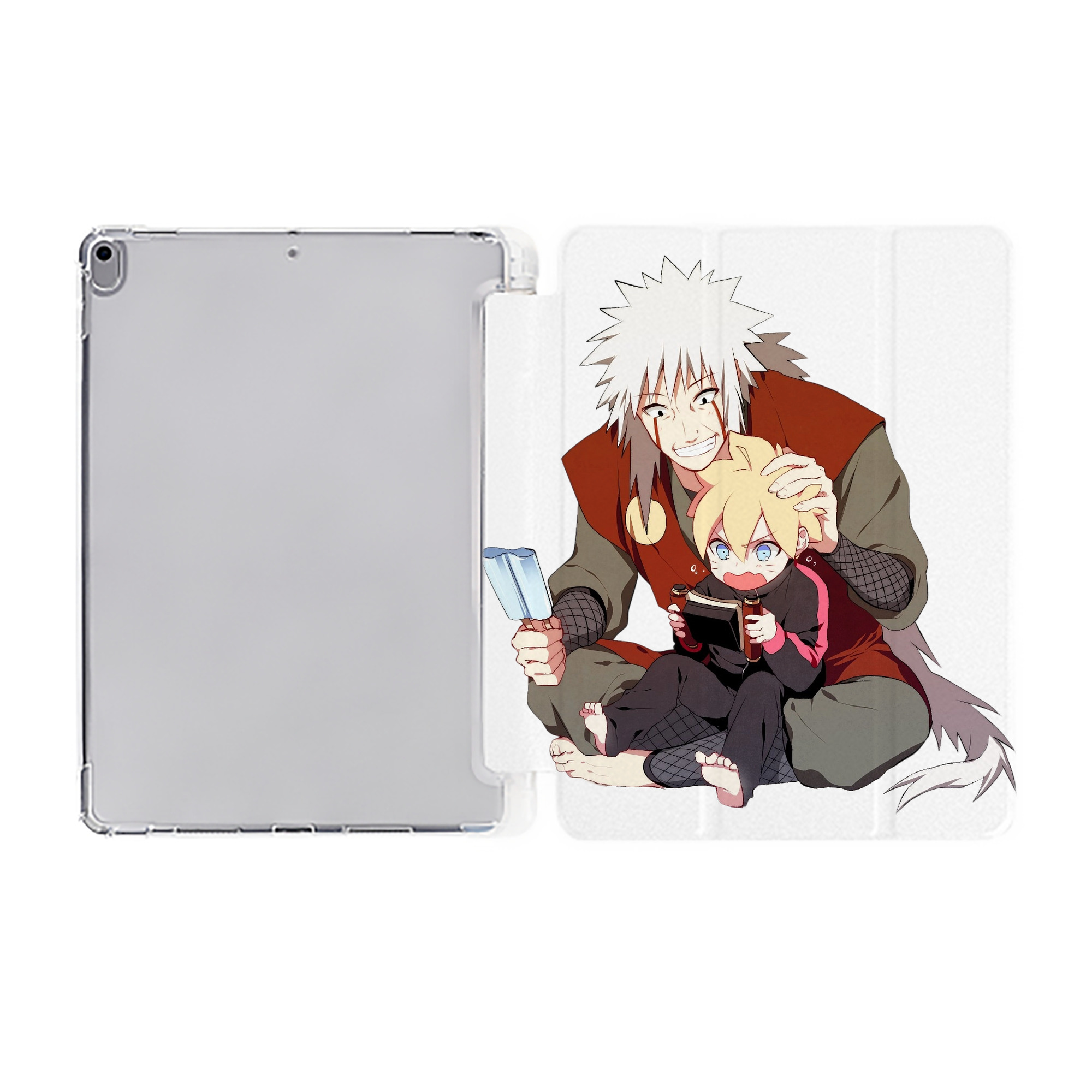 （画像用） NARUTO -ナルト- 自来也（じらいや） Jiraiya IPad ケース ペン収納付き 三つ折りスタンド PUレザー×シリコン 対応機種9.5/10.5/10.9インチ
